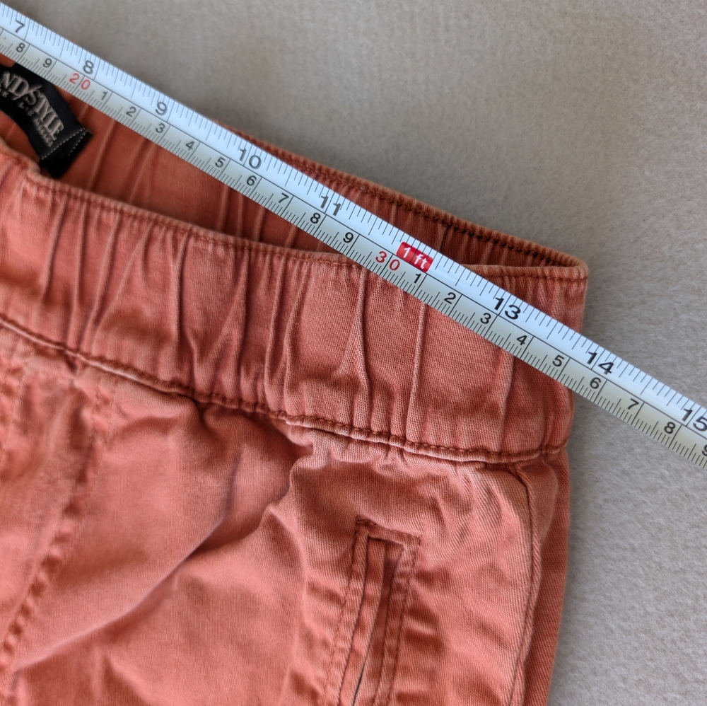 Cotton High Rise Relaxed Tapered Utility Joggers Coastal Travel Pants Sz M image 8